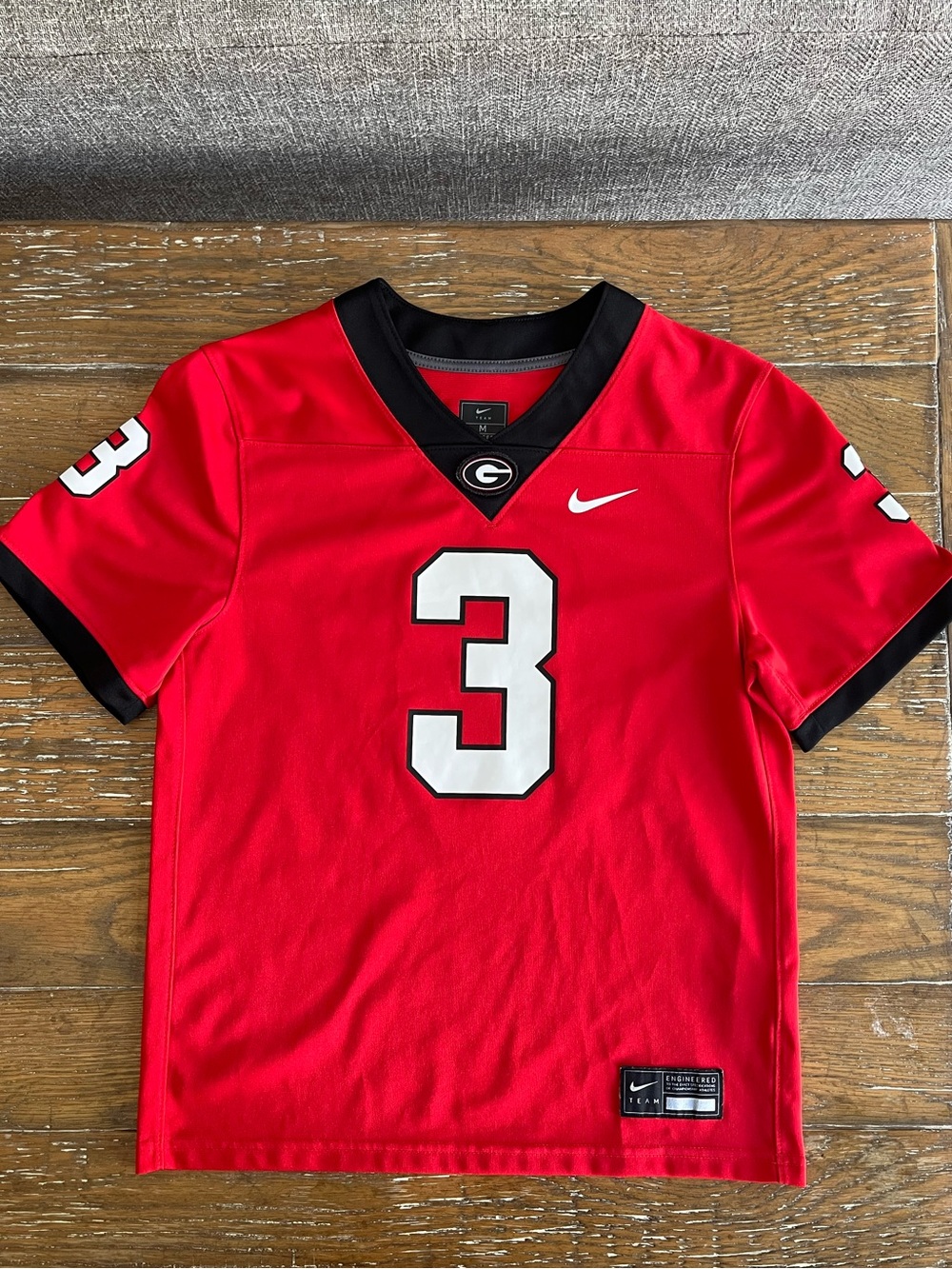 Nike Kids Red Georgia Bulldogs #3 Football Jersey with Black Trim size M